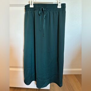 A new day Teal Emerald green Women's silky midi Skirt